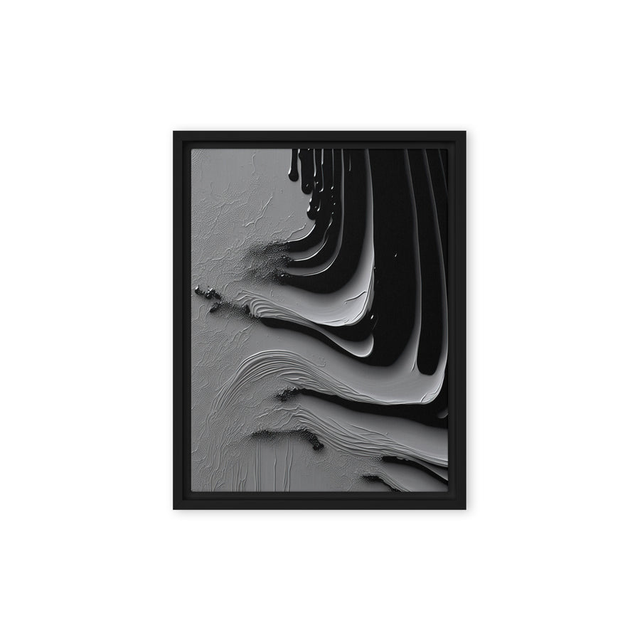 03) Black and White Paint Texture printed on Canvas