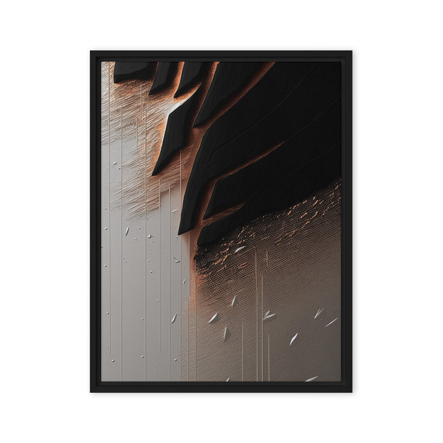 01) Black and Copper Paint Texture printed on Canvas