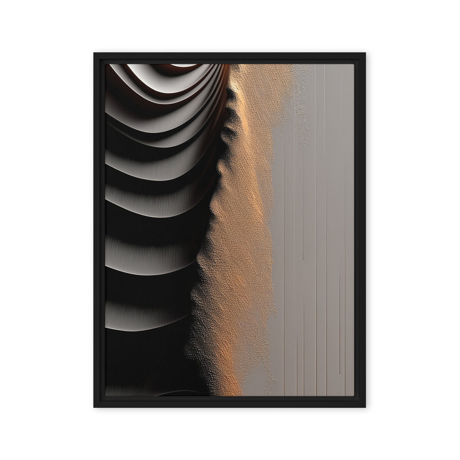 04) Black and Copper Paint Texture printed on Canvas