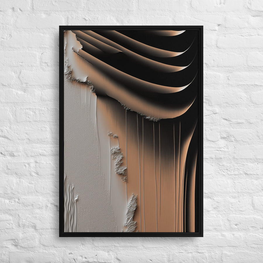 03) Black and Copper Paint Texture printed on Canvas