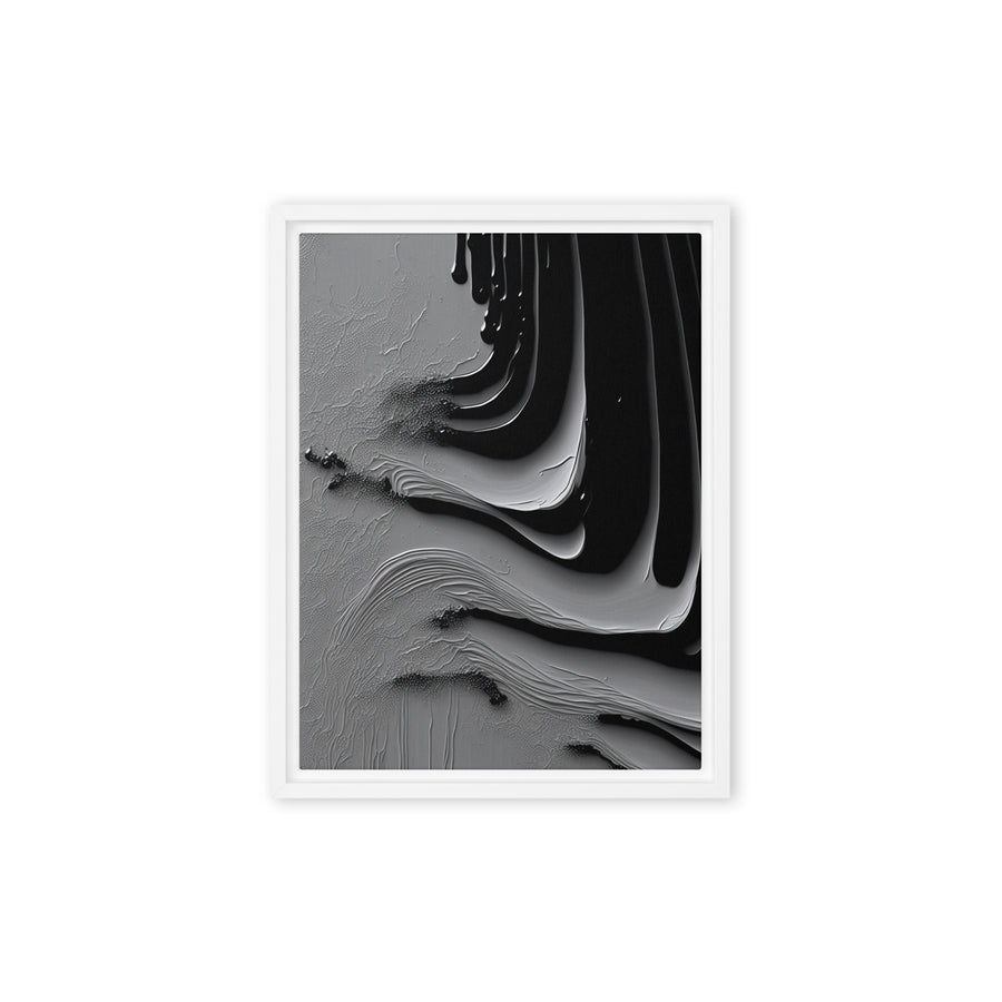 03) Black and White Paint Texture printed on Canvas