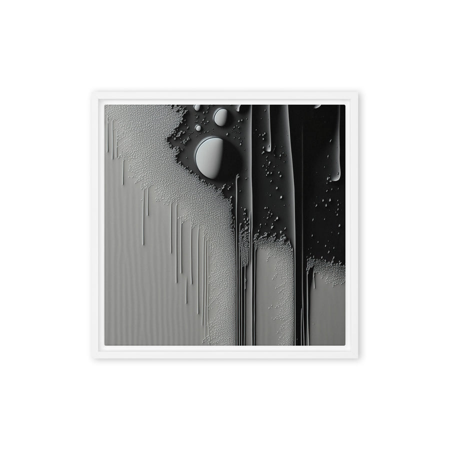 02) Black and White Paint Texture printed on Canvas