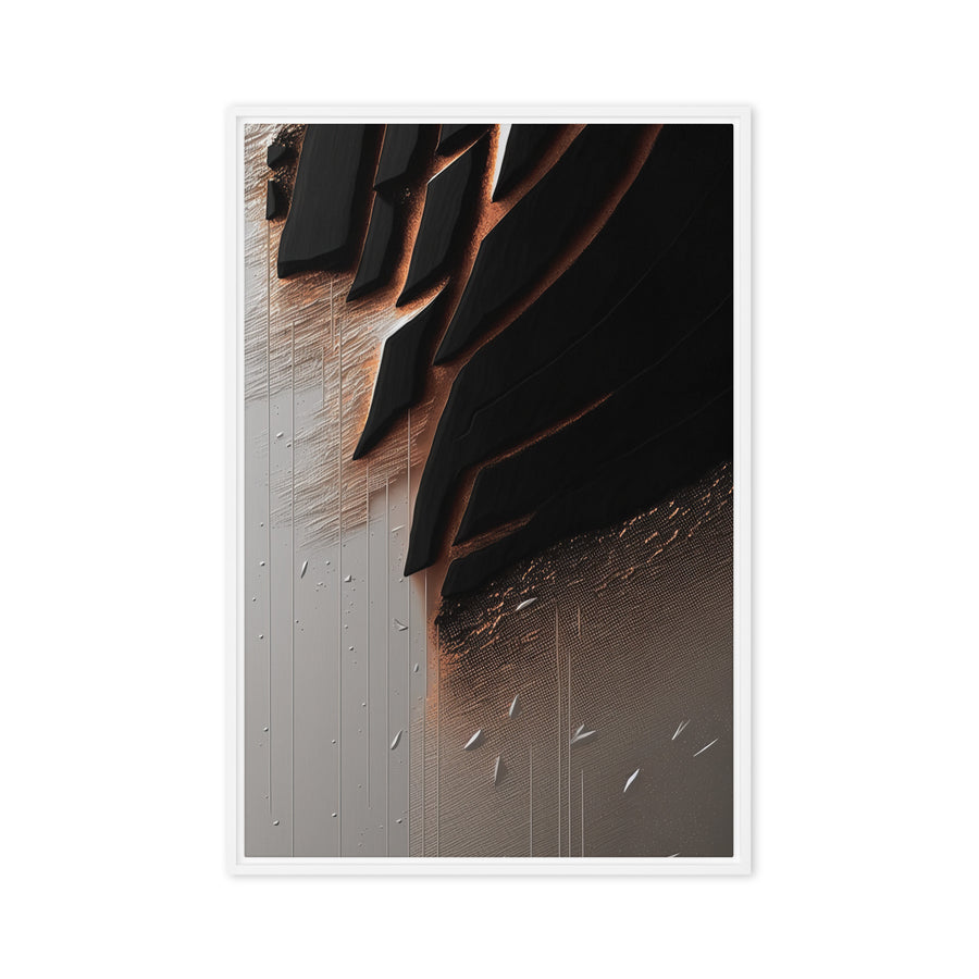 01) Black and Copper Paint Texture printed on Canvas