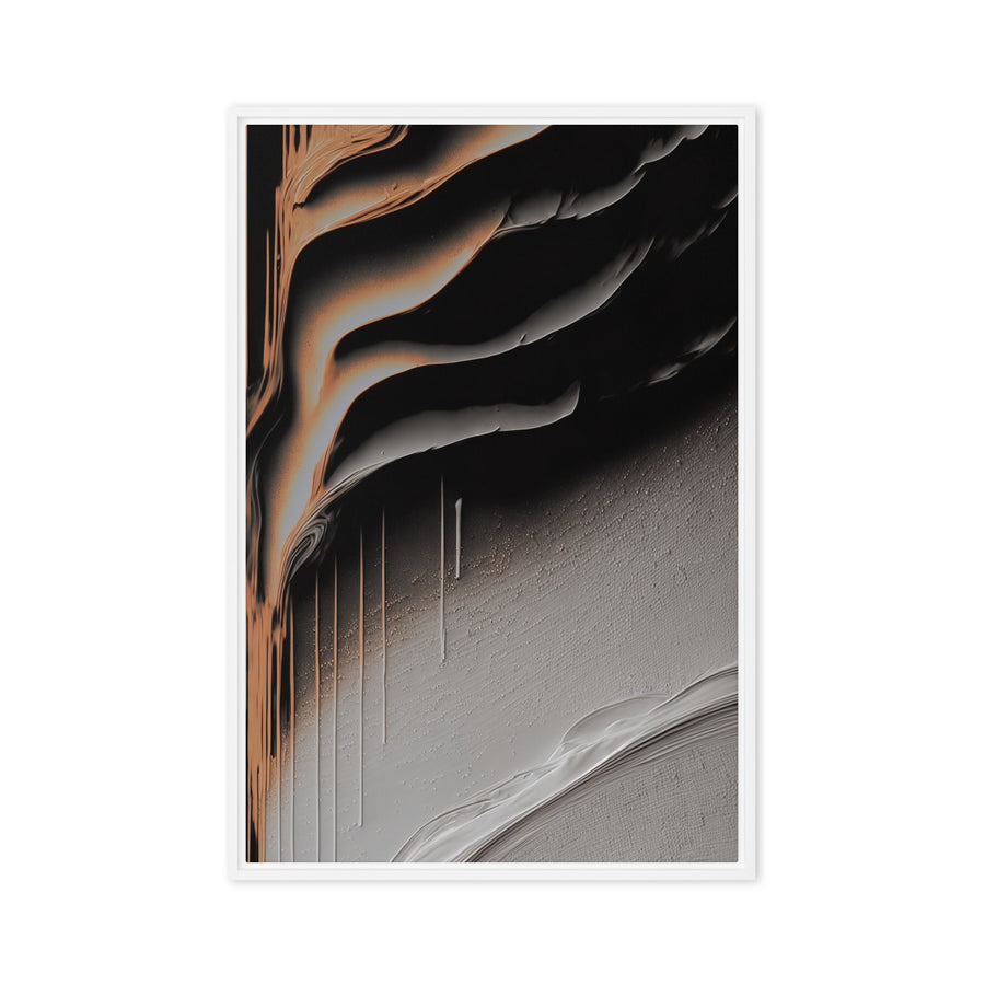 02) Black and Copper Paint Texture printed on Canvas