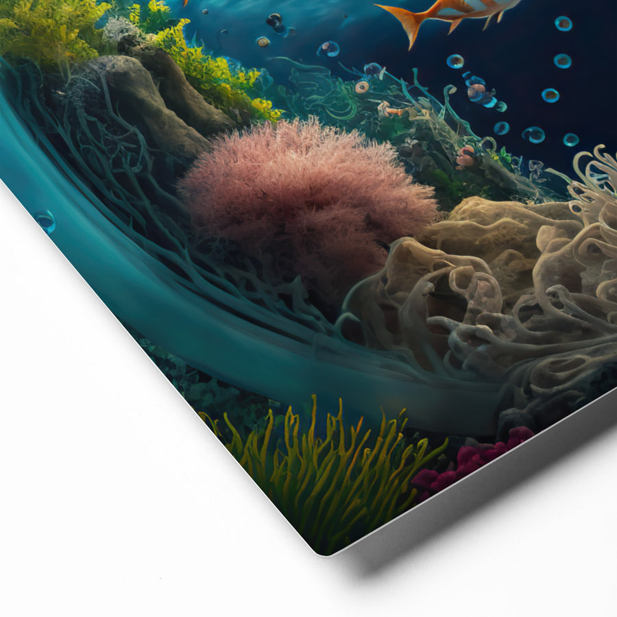 10) Abstract Coral Reef – Metal Print