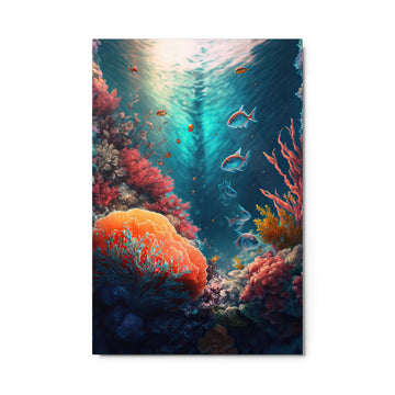 04) Abstract Coral Reef – Metal Print