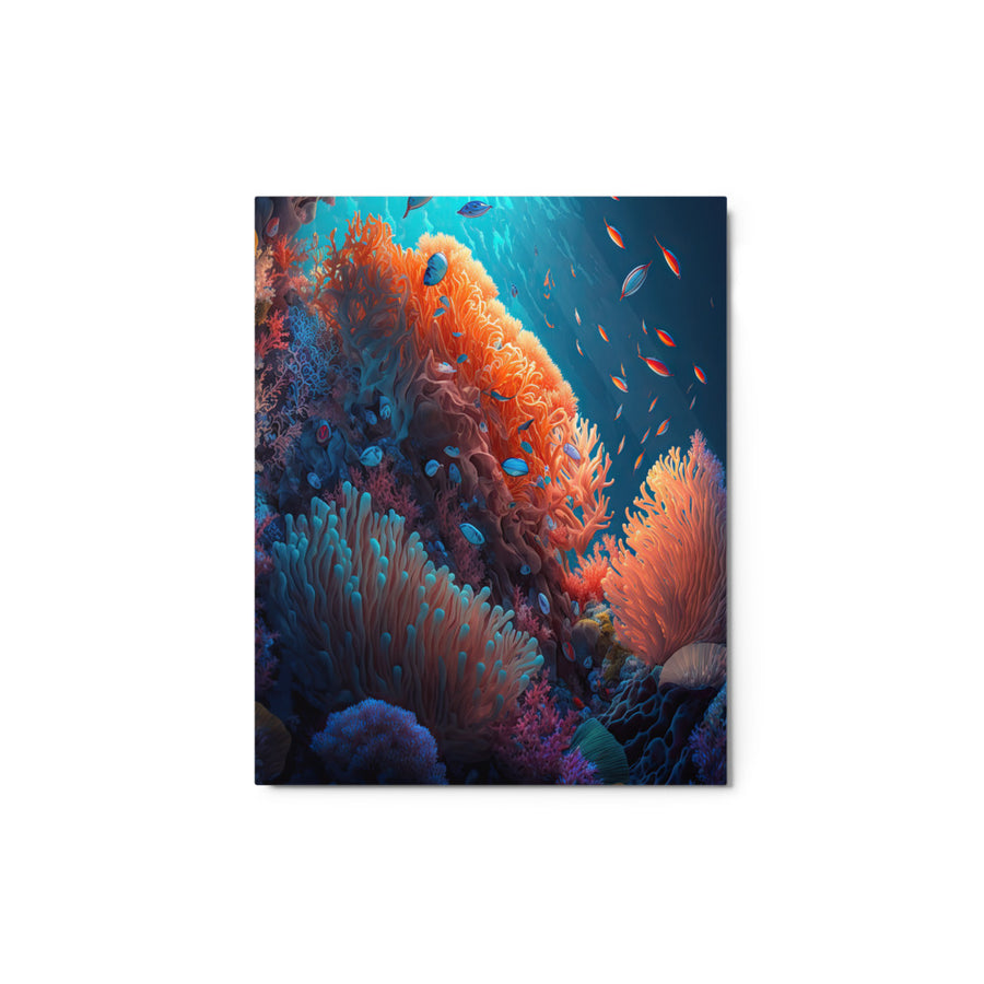 01) Abstract Coral Reef Wall Art – Metal Print